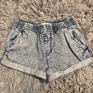 Acid-Wash Denim Shorts